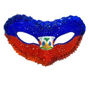 Haitian Masquerade Mask Covered in Crystals and Rhinestones